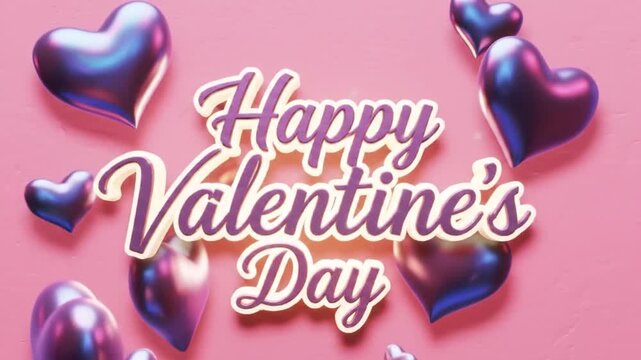 &ldquo;3D Rendering of Happy Valentine&rsquo;s Day Typography &ndash; Romantic Text Design with Hearts and Festive Decoration&rdquo;