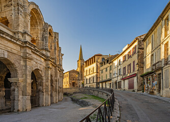 The amphitheater in the historic old town of Arles, Provence, France