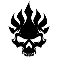 Vector Art Bold Black and White Coral Reef Skull Design for Tattoos and Logos