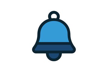 Blue bell symbol representing digital alerts and reminders on user interface