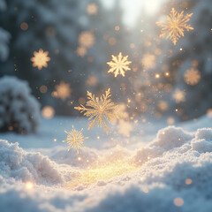 winter landscape with snow