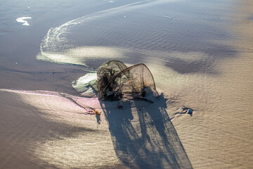 Environmental Issue, Marine Debris: Lost Fishing Gear Washed Up on the Coast