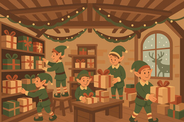 Illustration parcels vector silhouette view workshop wide across s beyond through beams