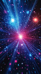 Naklejka premium Modern abstract high speed light trails forming dynamic streaks that convey motion, futuristic energy, and advanced technology, creating a sleek velocity inspired background for banners or poster desi