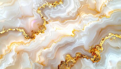 Luxurious Swirling Marble Texture with Golden Veins Abstract Background.