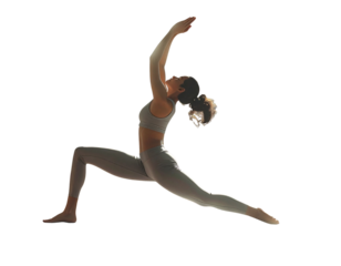 Yoga Pose in Serene Studio with Natural Light PNG