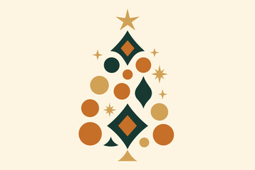 Minimalist geometric elegant illustration festive vector simplicity holiday shape evoking modern ornaments