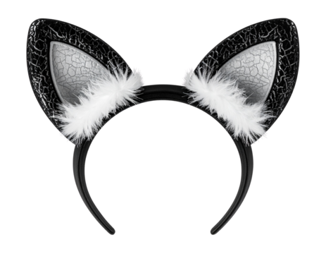 Stylish Halloween Cat Ear Headband with Dual-Tone Design