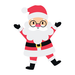 Cute Santa Claus. Christmas design. Isolated background. Flat style vector illustration
