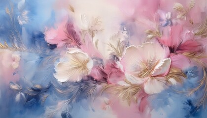 An Abstract Painterly Floral Texture Background Featuring A Mix Of Dusty Pinks Blues And Creams Creating A Soft Dreamy And Expressive Pattern Ideal For Feminine Or Wedding Designs