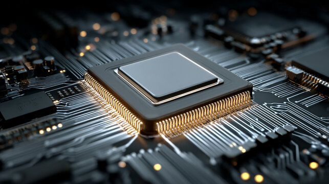 Quantum computer hardware with a tablet used to access technical specifications and control processor parameters highlighting advanced computing, futuristic technology, and scientific research environ - Powered by Adobe