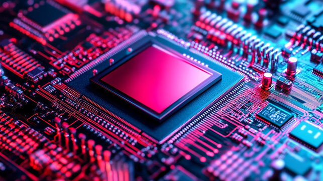 Quantum computer hardware with a tablet used to access technical specifications and control processor parameters highlighting advanced computing, futuristic technology, and scientific research environ