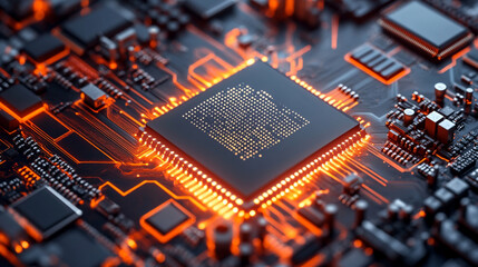 Quantum computer hardware with a tablet used to access technical specifications and control processor parameters highlighting advanced computing, futuristic technology, and scientific research environ