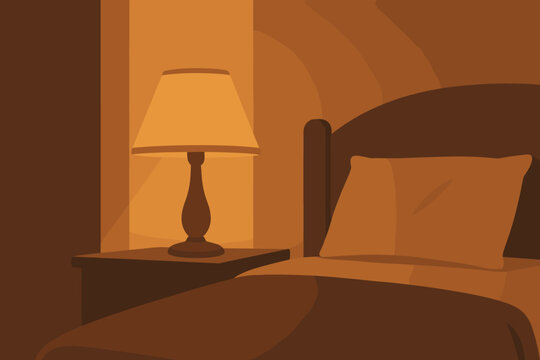 Stillness casting lamp soft light vector ambiance illustration night palette warm rest