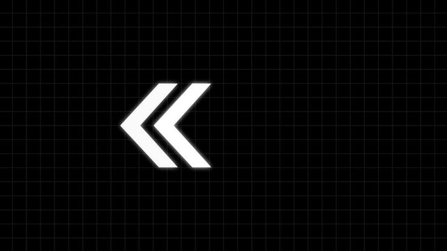 Glowing arrow animation, flashing directional arrow loop able overlay on a black background. Glowing arrow pointers animation. Flashing direction indicators. arrow . Animated.arrow black background