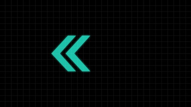 Glowing arrow animation, flashing directional arrow loop able overlay on a black background. Glowing arrow pointers animation. Flashing direction indicators. arrow . Animated.arrow black background