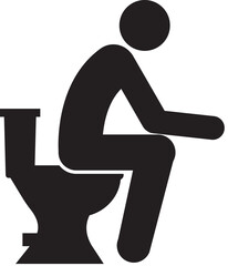 Icon of a person sitting on a toilet concept