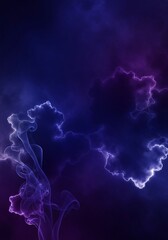 Mystic Smoke Spirals Against Electric Clouds in Dreamy Blue Ambiance