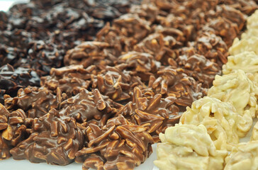 Almond bite chocolate in a chocolate shop