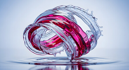 Abstract depiction of intertwined liquid streams displaying dynamic movement and vibrant chromatic contrasts creating