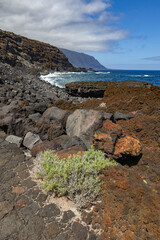 Scenic landscape of Charco Azul beach on El Hierro Island, Spain, Europe