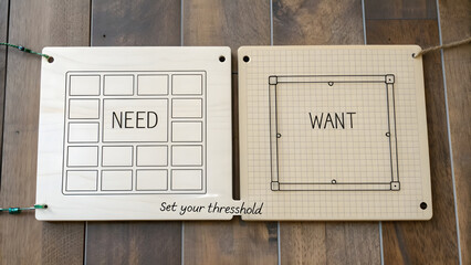 Need and Want boards planning concepts for setting thresholds
