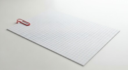 Graph paper with red paperclip
