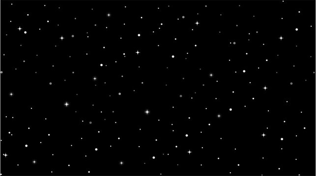 Starry night sky filled with glowing white stars in cosmic silence