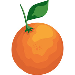 Vibrant Orange Fruit With Green Leaf and Stem Isolated on Transparent Background Realistic 3D Render Healthy Food Vitamin C Source