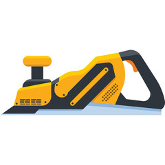 Fototapeta premium Yellow and Black Electric Hand Planer Tool on a White Background