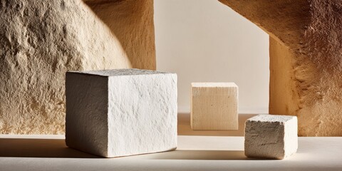 Geometric Shapes of Natural Stone in Artistic Arrangement