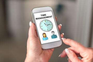Time management concept on a smartphone