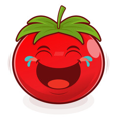 tomato laughing face cartoon cute