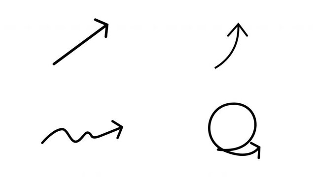 Arrows hand drawn doodle direction path progress cycle
