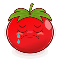 tomato crying face cartoon cute