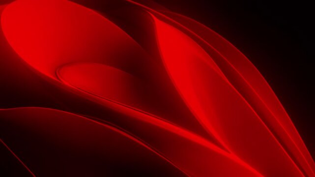 Animated smooth abstract red waves with a 3D effect flow across a dark background, creating a sleek and modern digital art composition.