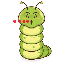 worm whistling love cartoon cute