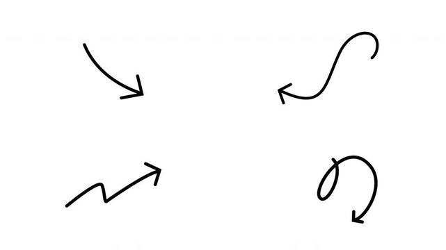 Hand drawn arrows doodle sketch direction indicator pointers