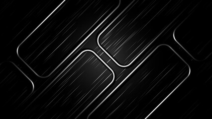 Black Metallic Background with Silver Geometric Lines