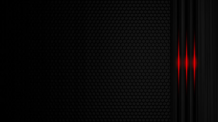 Dark Grey Metallic Hexagon Mesh with Red Accents