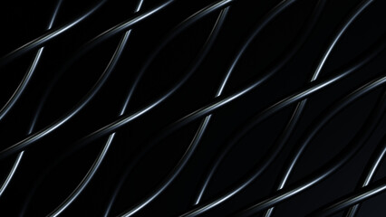 Dark Wavy Metallic Lines on Black