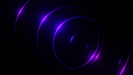 Glowing Neon Circles on Dark Background
