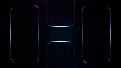 Stylized Geometric Design with Neon Light Effects