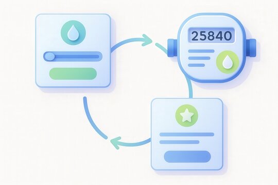 Water consumption tracking system with user interface displaying consumption metrics and statistics for lifestyle awareness and sustainability objectives