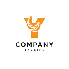 Letter Y Fire Bird Logo Icon Vector