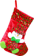 Christmas stocking on transparent background