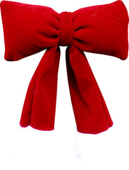 red velvet bow on transparent background