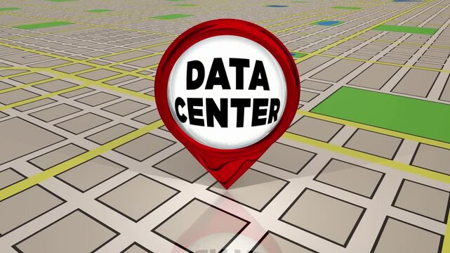 Data Center Location Map Pin New Development Area Address 3d Animation