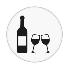 Wine Bottle and Glass Icon