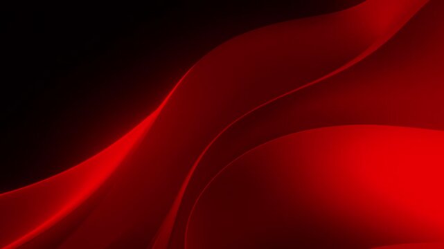 Animated smooth abstract red waves with a 3D effect flow across a dark background, creating a sleek and modern digital art composition.